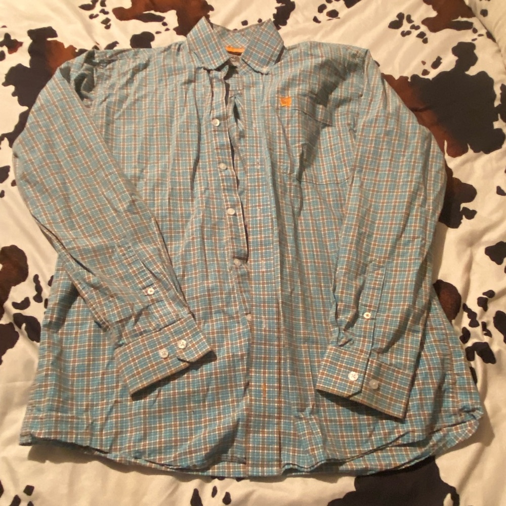 Men's Blue Plaid Shirt
